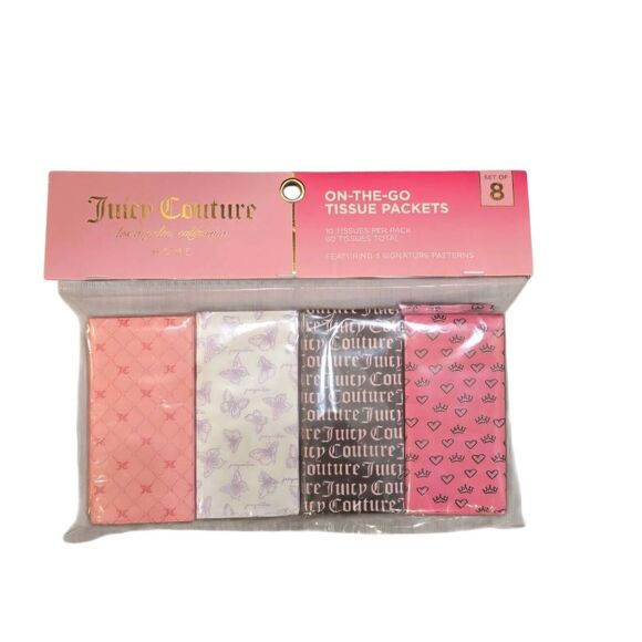 Juicy Couture Home Logo Printed On-The-Go  Tissue Packets - Picture 2 of 4